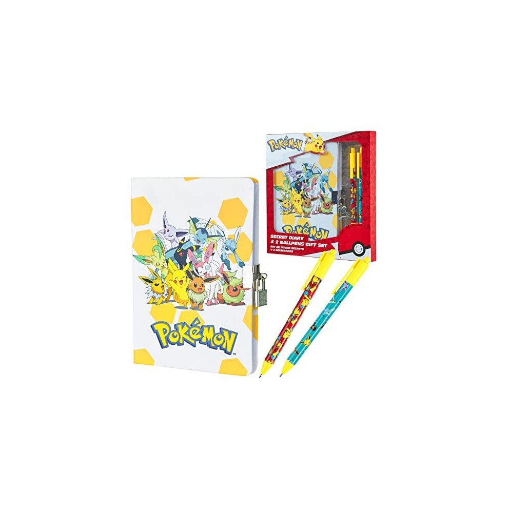 Pokémon Pokemon Stationery Set Secret Dairy For Girls And Boys Notebook And Pen Set Pikachu Eevee Kids Journal Lockable Diary For Kids Diary Pokemon