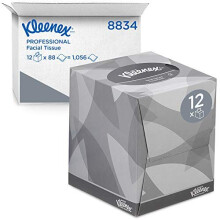 Facial Tissue Cube 8834 2 Ply Boxed Tissues 12 Tissue Boxes x 88 White Facial Tissues 1056 sheets