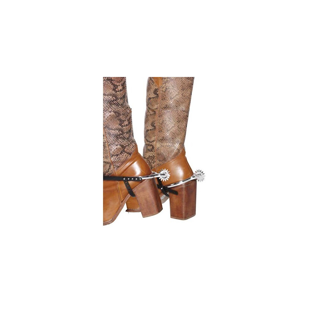 Smiffys Spurs Straps Silver with Black
