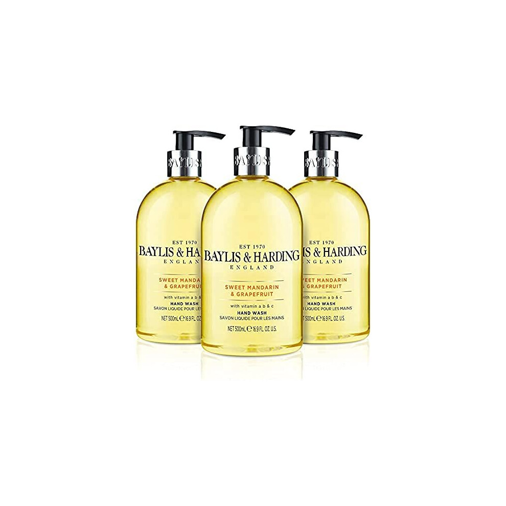 Sweet Mandarin and Grapefruit Hand Wash 500 ml Pack of 3 Packaging May Vary Vegan Friendly