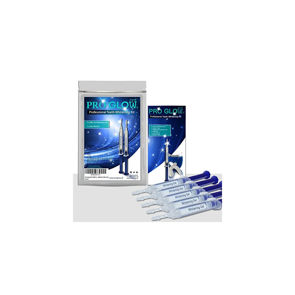 Pro Glow 5X Refill Gel Syringes Teeth Whitening Gel Dental Refill Kit 15ML Gel