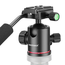 Camera Tripod Ball Head with Handle and 14 inch Quick Shoe Plate 360 Degree Panoramic Head for Tripod Monopod DSLR Camera Camcorder Load up to 176
