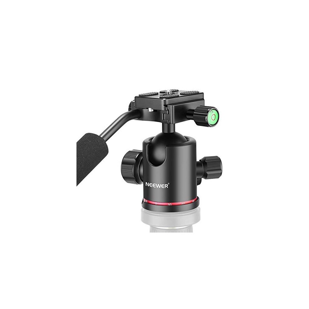 Camera Tripod Ball Head with Handle and 14 inch Quick Shoe Plate 360 Degree Panoramic Head for Tripod Monopod DSLR Camera Camcorder Load up to 176