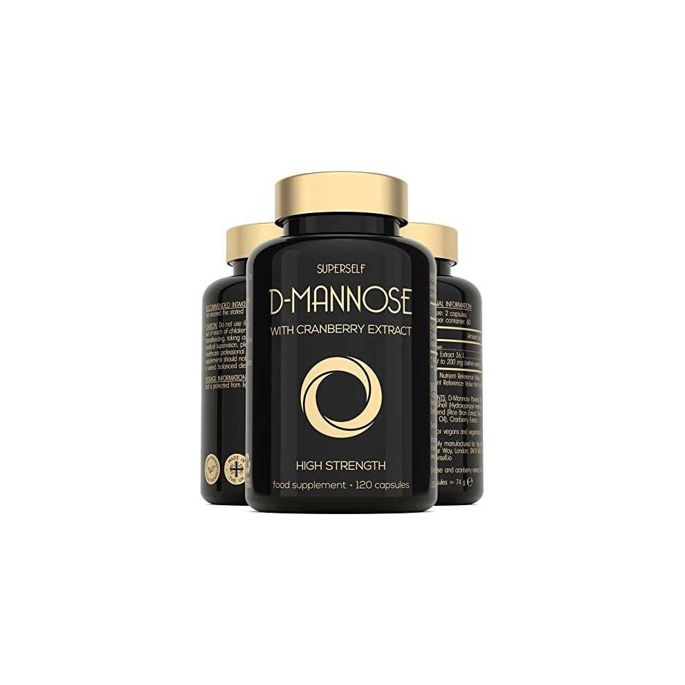 Superself Dmannose With Cranberry Capsules 1000Mg D Mannose Cranberry Extract Per Serving 120 Tablets Uk Made Vegan High Strength Natural Dmannose Supplement