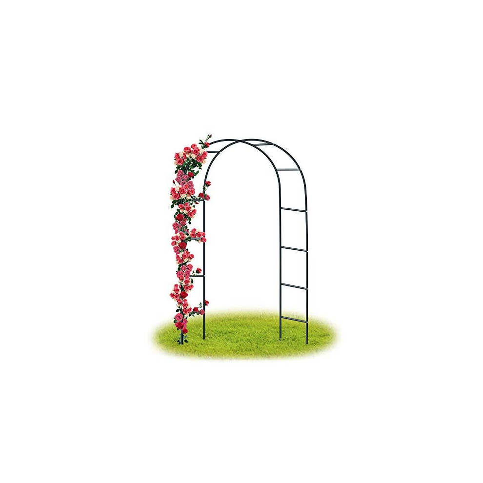 Steel Frame Garden ArchRose Arch for Roses Climbing Plants Support Archway GardenWedding Decoration 240 cm x 140 cm x 38 cm Black