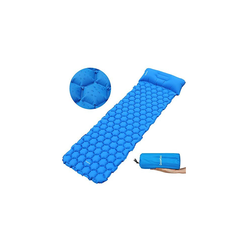 Camping Mat Inflatable Sleeping Mat with Pillow Ultralight Sleeping Pad for Backpacking Camping Hiking