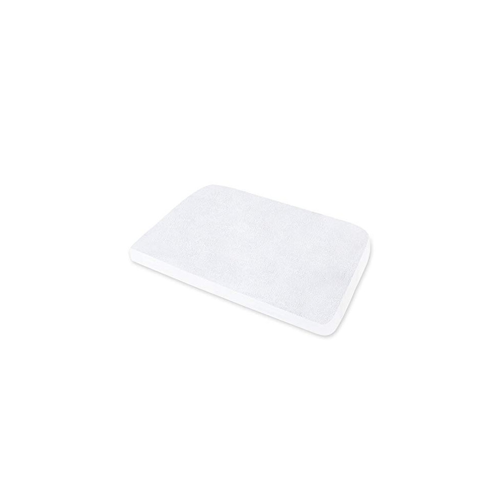 Travel Cot Mattress Protector Waterproof Smooth Bamboo Pack N Play Crib Mattress Cover97x67cm Fits All Baby Portable Mini Cribs Ultra Soft White