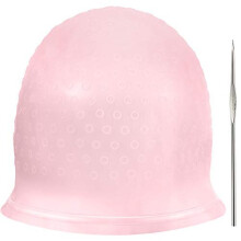 Silicone Highlight Cap Reusable Highlight Hair Cap Salon Hair Coloring Dye Cap with Hooks for Women Girls Dyeing Hair Pink