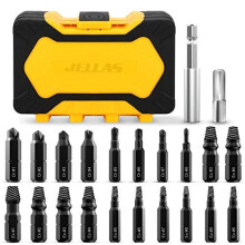 22Pcs Damaged Screw Extractor Set Easy Out Stripped Screw Remover for Broken Screw 212mm Titanium Antirust Coating 6465 HRC Hardness Burnish Extract