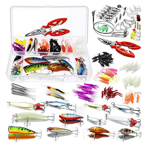 123 PCS Fishing Lures Sea Bass Set Mixed TackleFloating Fishing Lures Hook Fishing  Accessories Kit Set with Storage Box Metal Fishing Lures Spinner on OnBuy