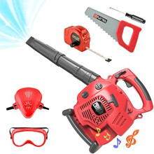 Kids Power Construction Tool Toy Kids Leaf Blower Play Set Educational Toys for 3 Year Olds Pretend Play Toy Leaf Blower Battery Operated Outdoor Lawn