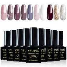 10pcs Nail Gel polish Candy series Set 10 colors Soak off UVLED Gel Nail Polish Long Lasting Gel Varnish Manicure Set 8ml x10pcs LIGHTGLITTER