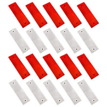 20 Pcs Reflectors Trailer Self Adhesive Rectangular Rear Safety Reflector for Gate Posts Trailer Motorcycle Caravan Truck