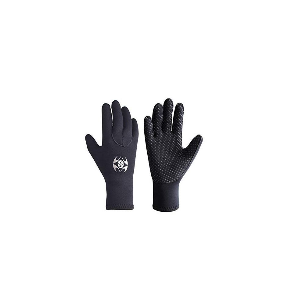 SLINX 3mm Neoprene Wetsuit Gloves Thermal Nonslip Wearresistant Swimming Surfing Fishing Diving Gloves Kayaking Canoe Gloves for Men Women S