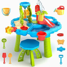 3 in 1 Kids Sand and Water Table Beach Play Activity Table Sandbox with Cover for Toddlers Sensory Table Beach Toys for Kids Play Sand Table