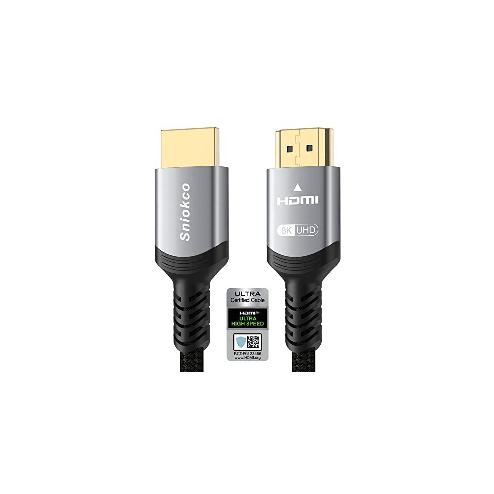 8K HDMI 21 Cable 3M Sniokco Certified 48Gbps Ultra High Speed Braided HDMI Cable 10FT Support Dynamic HDR eARC Dolby Atmos 8K60Hz 4K120Hz HDCP 22 23
