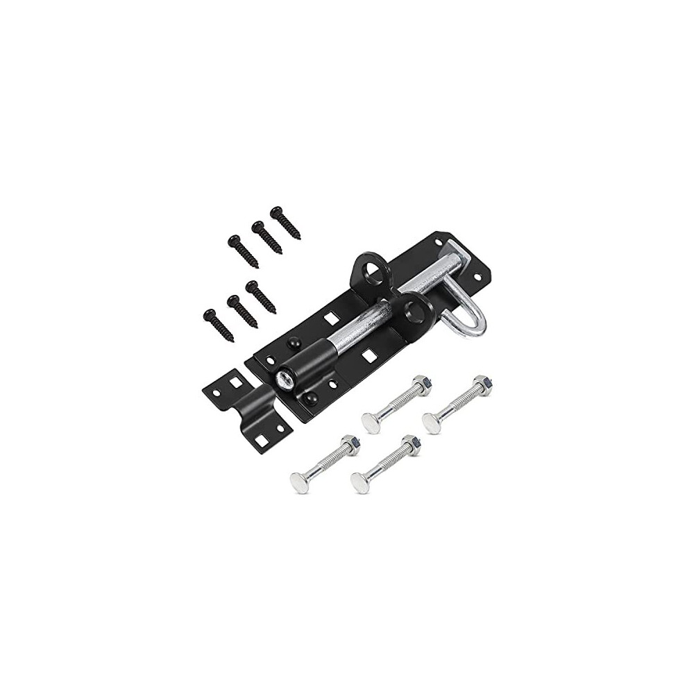 Brenton Bolt Sliding Door Lock for Bedroom Patio Door Security 8202mm Zinc Plate Galvanised Gate Latch Garden Shed Gate Bolts for Wooden Gates Black
