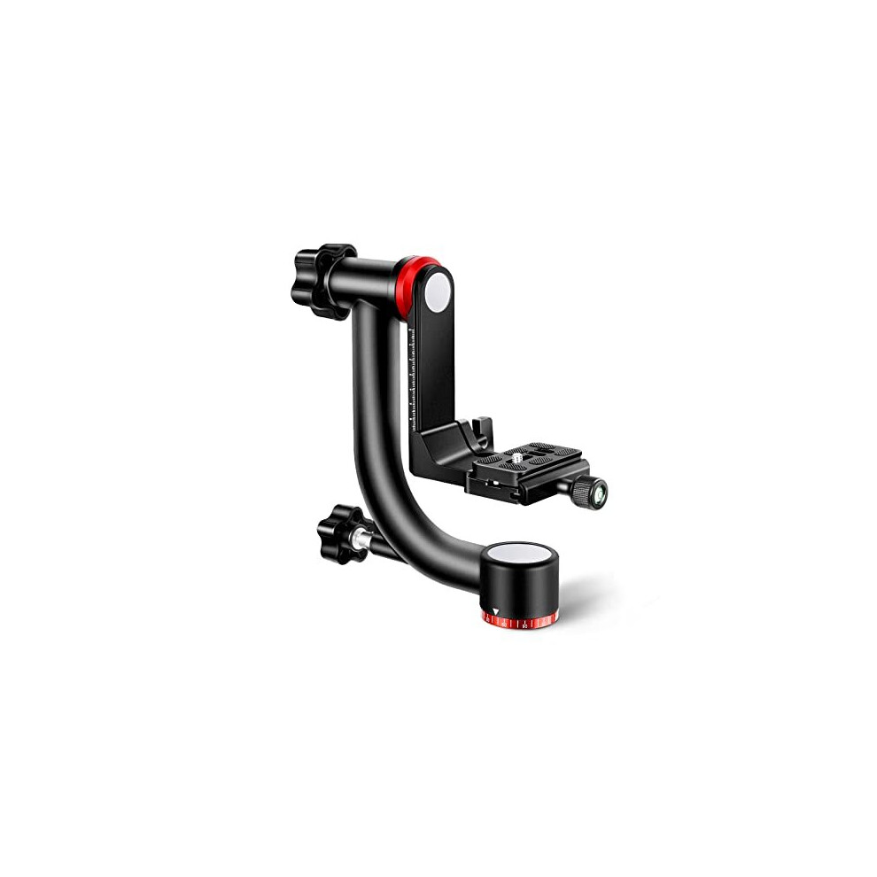 GM101 Professional Heavy Duty Aluminum Alloy Gimbal Tripod Head with Quick Release Plate Bearing Structure Supports Smoother 360 Degree Panoramic