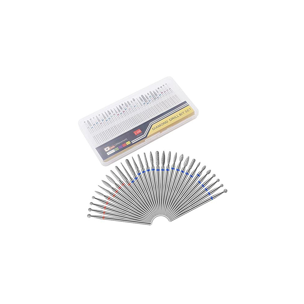 30Pcs Nail Drill Bits Set332 Inch Tungsten Carbide Diamond Drill Polishing Grinding Heads Tools for Manicure Pedicure Electric Nail Files Drill
