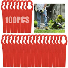 100 Pcs 83mm Plastic Grass Trimmer Blades for Einhell Cordless Strimmer - Replacement Lawn Mower Blades (Red)