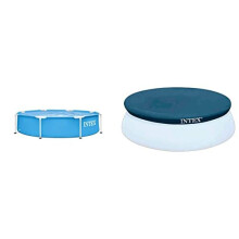 28205 Swimming Pool Metal Frame 244 X 51 Cm Blue 28020 Easy Pool Cover PVC Blue 244 cm