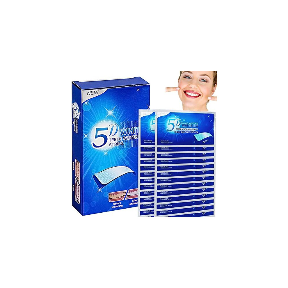 White Stripes Bright White Teeth Whitening Strips Professional Teeth Stain Removal Efficiently Removes Tough Stains Teeth Whitener for Home Use 28 Pcs