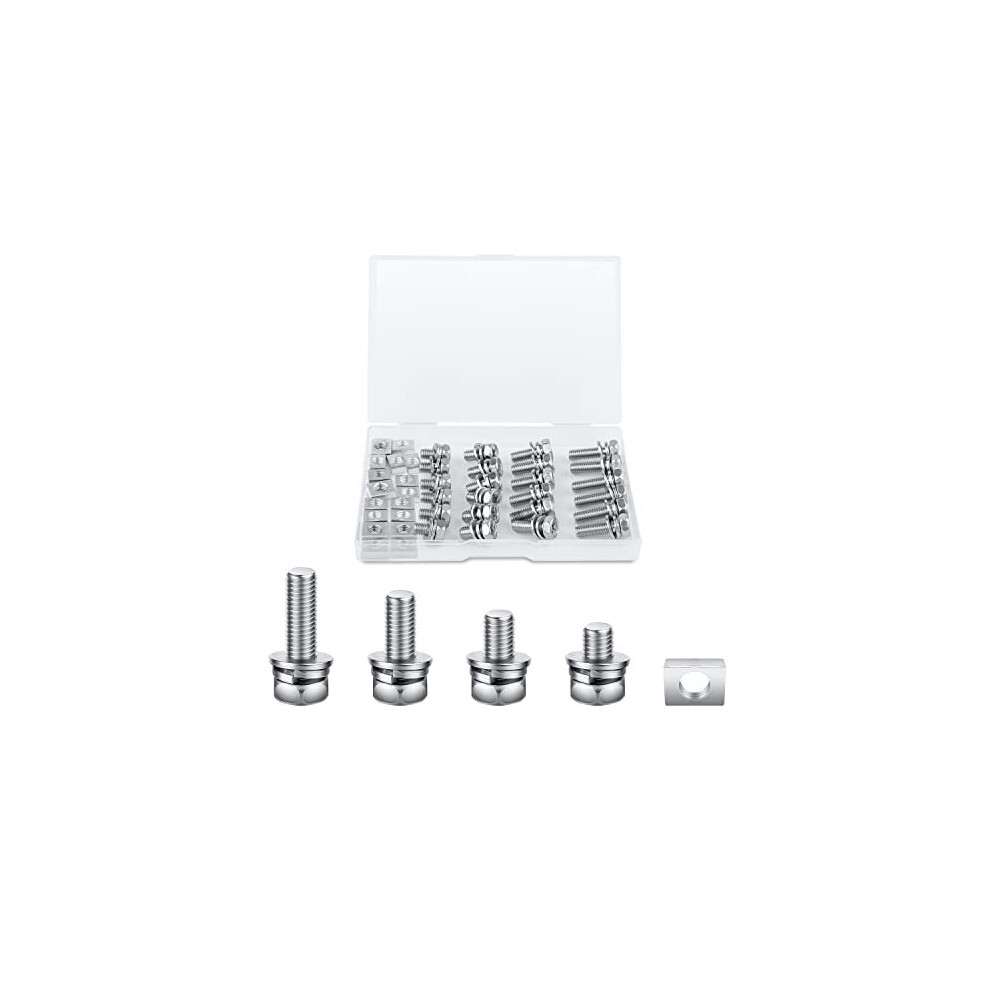 Motorcycle Battery Terminal Screws M6x10121620mm 24 Sets Motorcycle Battery Terminal Nuts And Bolt Kit With 24Pcs Square Nuts For Atv Bike Scooter 5061372283212