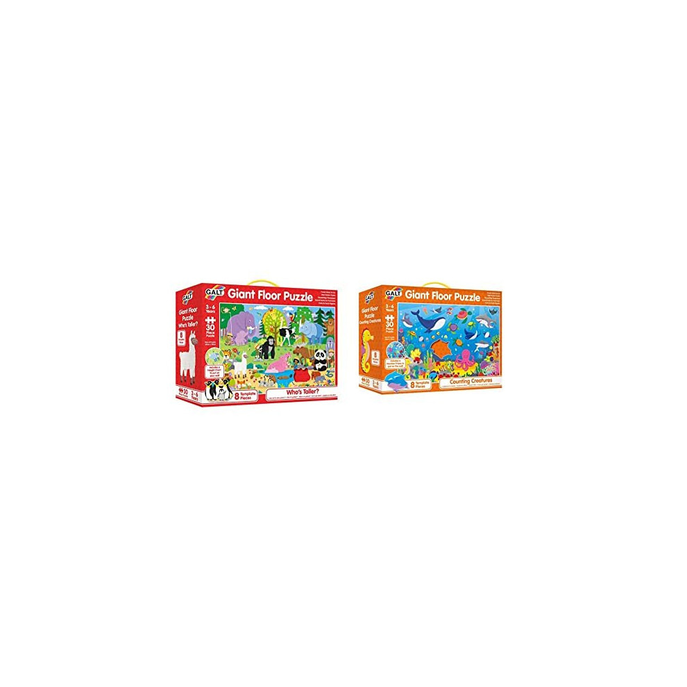 Galt Giant Floor Puzzle Whos Taller Floor Puzzles For Kids 30 Piece Puzzle Ages 3 To 6 Years Plus Toys Giant Floor Puzzle Counting Creatures
