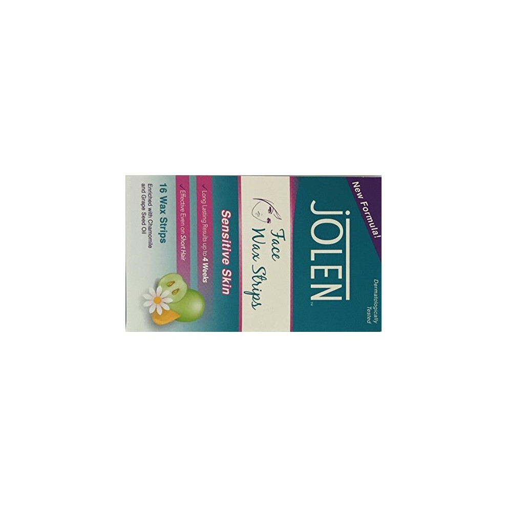 6 PACKS JOLEN FACIAL WAX STRIPS FOR DELICATE SKIN 16 STRIPS PER PACK