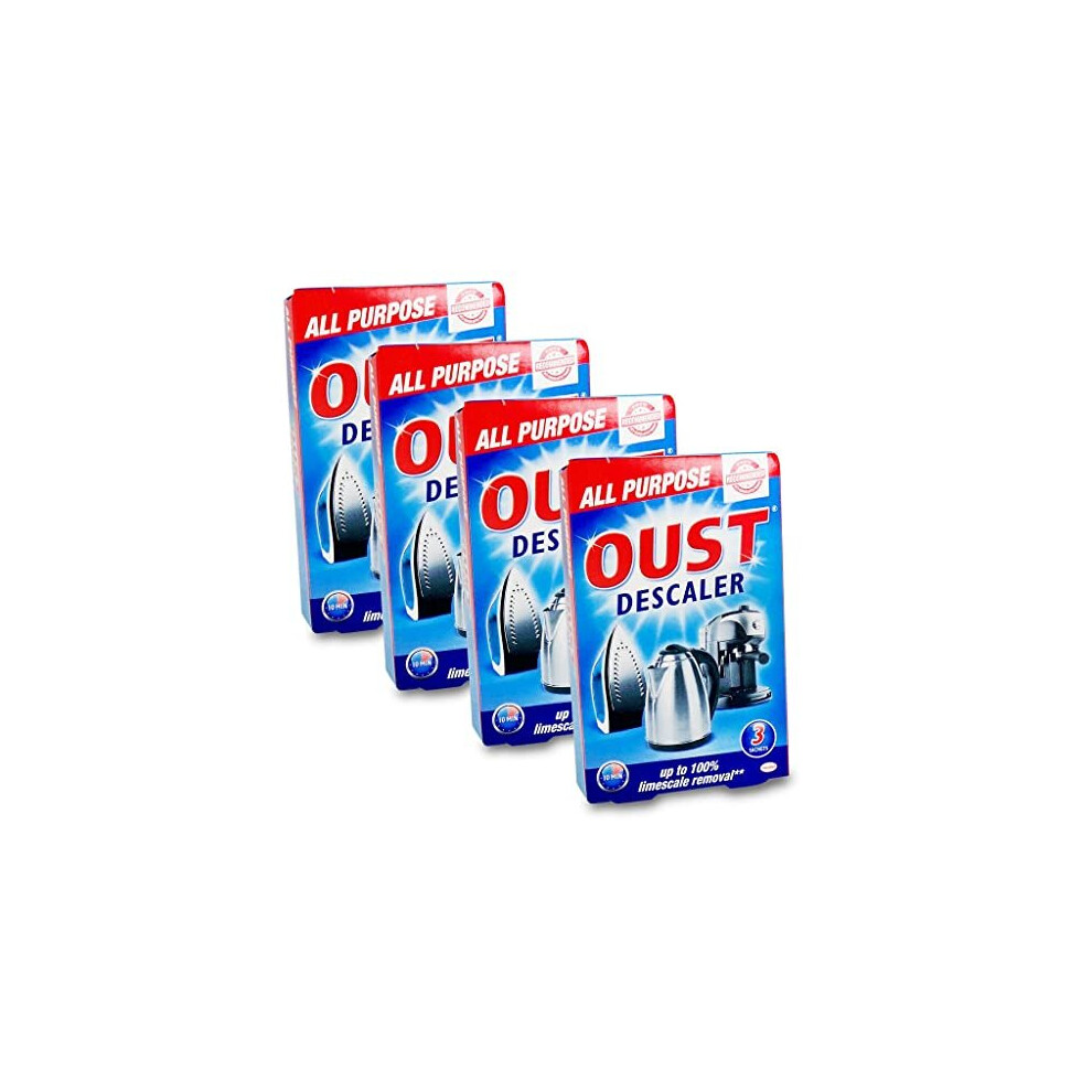 Oust Descaler All Purpose Limescale Remover Removal Kettle Iron Dishwasher 12 Sachets