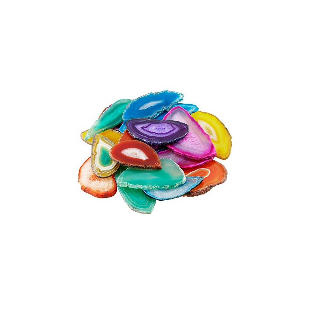 10pcs Assorted Agate Slices Pendants for Jewellery Making Drilled Geode Slice Crystals and Gemstones for Healing