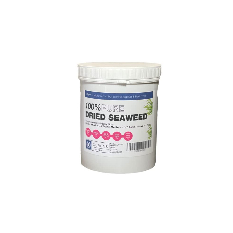Ourons Seaweed For Dogs 500G Tub Of Dried Kelp