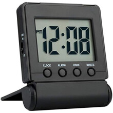Compact Digital Travel Alarm Clock with HighLow Volume OptionsSimple to SetEasy to ReadBold DigitsSnooze BacklightQuality Construction2 AAA Battery