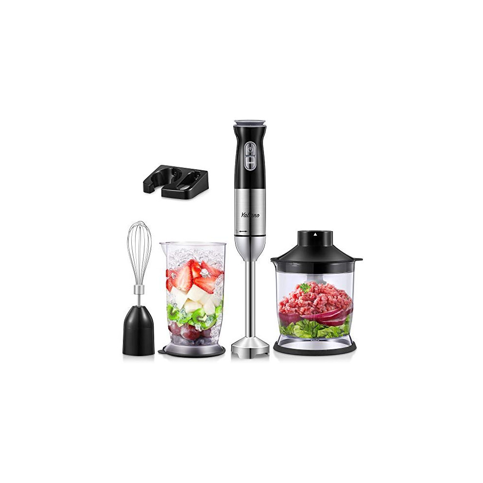 Hand Blender Set 5 in 1 Stick Blender for Kitchen 12 Speed Stainless Steel Immersion Blender Food Chopper Beaker Electric Whisk for Smoothies Soups