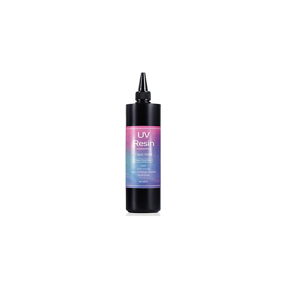 500g Clear UV Resin Hard Type New Formula One Minute Ultraviolet Solar Quick Curing Epoxy Resin Glue for Casting CoatingMoldsJewelry Pendants Earrings