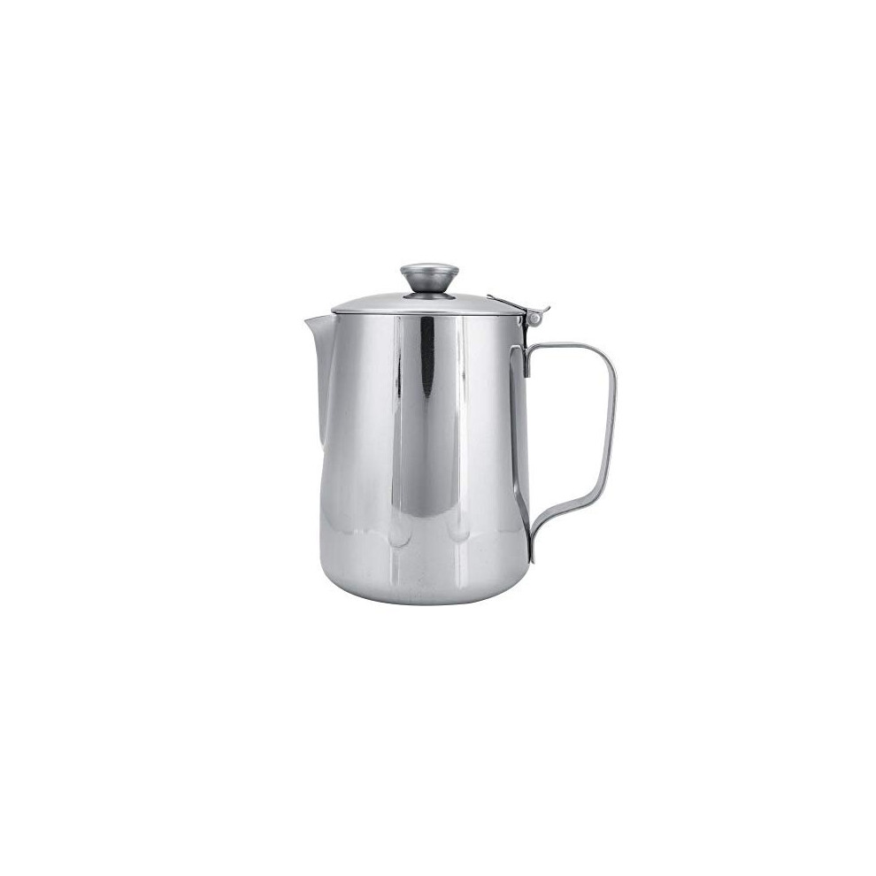 Milk Jug Jadeshay Frothing Cup Coffee Cup Milk Frothing Pitcher Jug with Lid Stainless Steel Mug for Latte Coffee Art Office Kitchen600mL