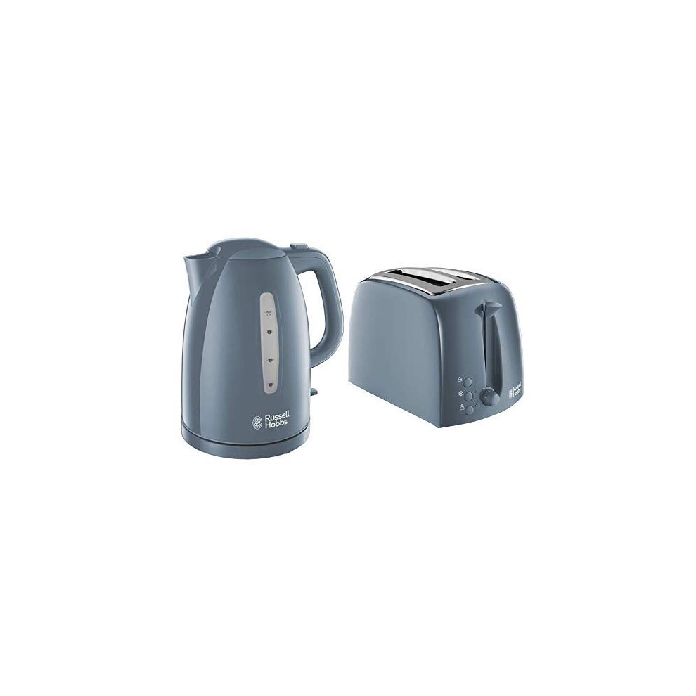 21274 Textures Kettle Plastic 3000 W 17 Litres Grey with Hobbs 21644 Textures Toaster Plastic 850 W Grey