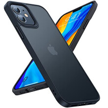 Military Shockproof for iPhone 12 CaseiPhone 12 Pro Case Strong Protective yet Slim Thin Translucent Hard Back with Silicone Bumper Case Guardian