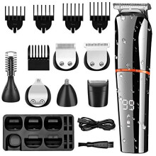 Beard Trimmer for Men Hair Clippers Body Mustache Nose Hair Groomer Cordless Precision Trimmer 6 in 1 Grooming Kit Waterproof USB Rechargeable