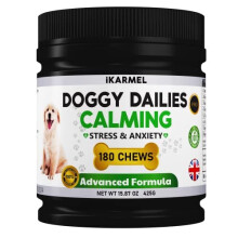 Doggy Dailies Dog Calming Anxiety Support Anti Stress Nervous Treats 180 Dogs Chew Supplements Calm in 46 Weeks