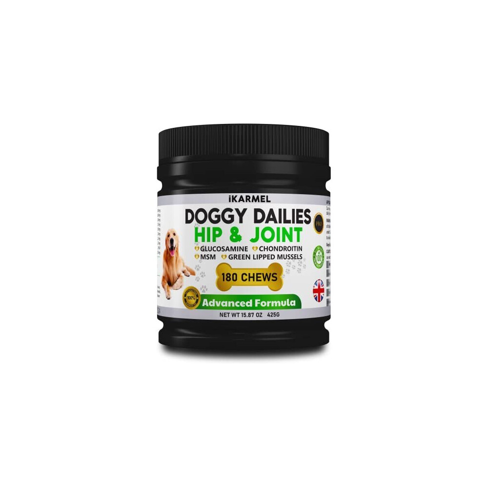 Doggy Dailies Joint Supplements for Dogs Hip and Joint Care with Glucosamine Chondroitin and GreenLipped Mussels Puppy to Senior Dog Health Treats for