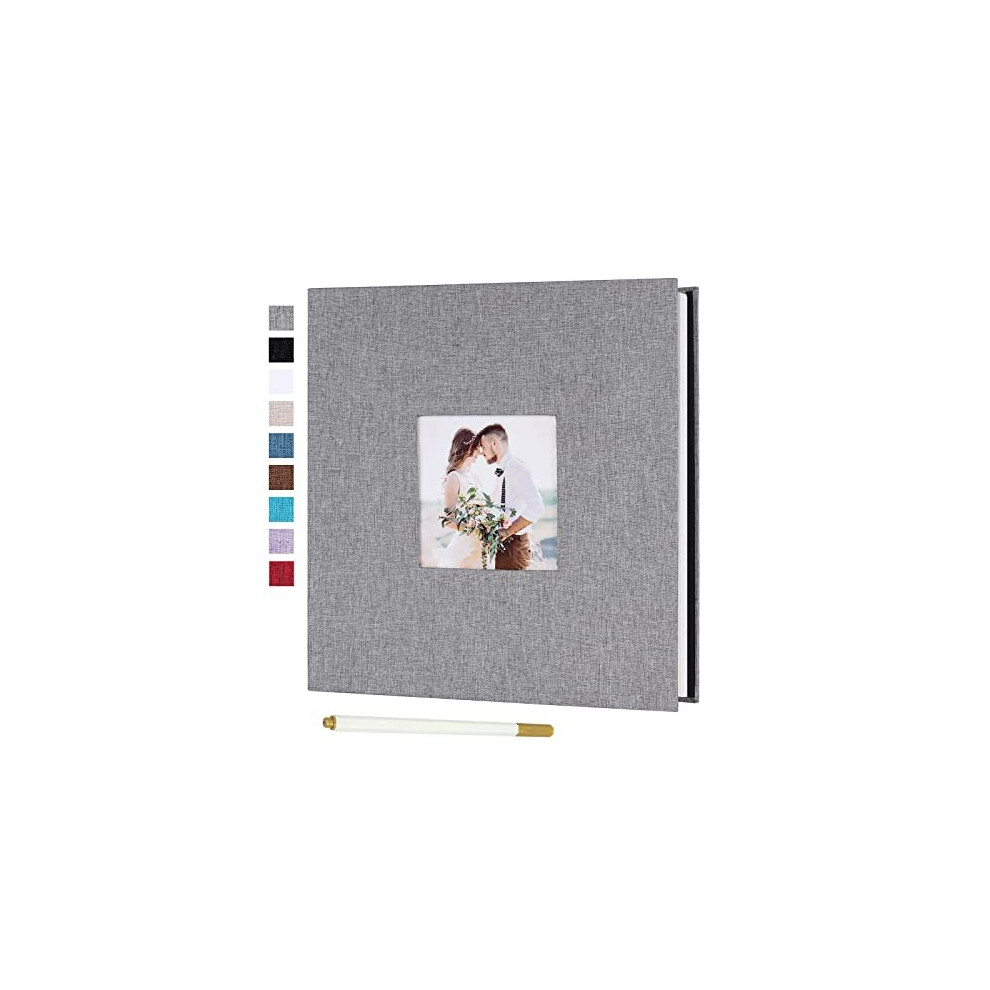 Self Adhesive Photo Album Large Scrapbook Album Magnetic 40 Pages Linen Hardcover with A Metallic Marker Pen Wedding Gift Valentines Day for Couples