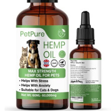 Hemp Oil for Dogs and Cats Pets 60000MG 60ml Hemp Extract Made in the UK May Help Stiff Joints Bones Reduce Stress and Anxiety
