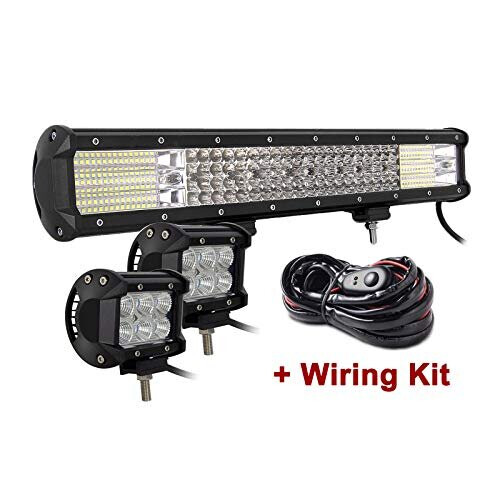 AUXTINGS 20 Pouces 50 cm 510W LED Barre d'éclairage avec 12V stroboscopique Faisceau de câblage kit,4 rangées Spot et Inondation Barre Lumineuse pour Offroad Véhicules Voiture camions SUV 4x4,6000K AUXTINGS 20 Pouces 50 cm 510W LED Barre d'éclairage avec 12V stroboscopique Faisceau de câblage kit,4 rangées Spot et Inondation Barre Lumineuse pour Offroad Véhicules Voiture camions SUV 4x4,6000K
