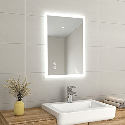 500 X 700 mm Backlit Illuminated Bluetooth Bathroom Mirror with Shaver ...