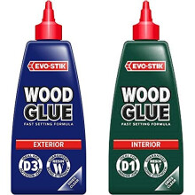 Wood Glue Exterior Weatherproof Extra Strong Fast Setting Dries Clear 500ml EVOSTIK Wood Glue Interior Extra Strong Fast Setting Suitable For All Wood