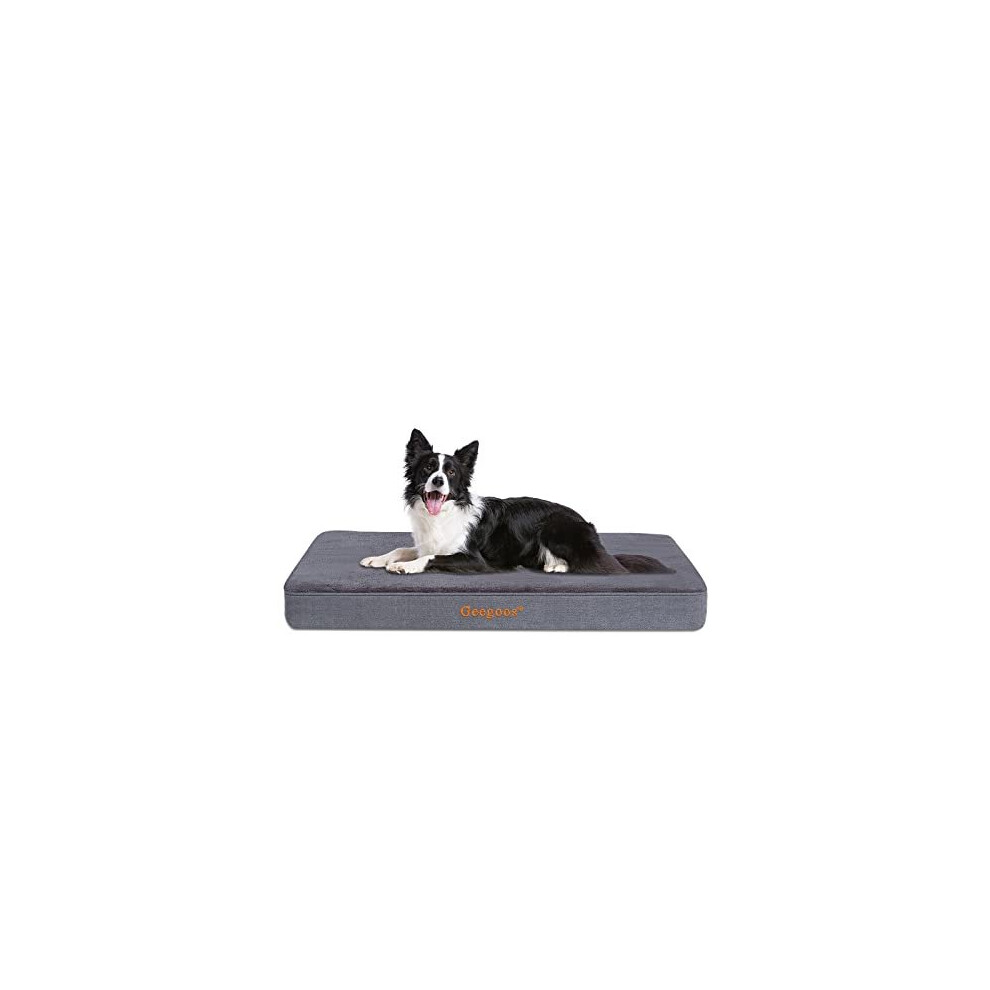 Large Dog Bed Memory Foam Dog Bed with Washable Removable CoverOrthopedic Dog Bed for Large Dogs Dog Mattress with NonSlip BottomWaterproof Liner