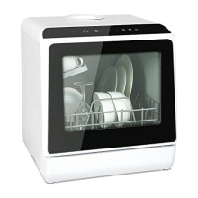 Mini Table Top Dishwasher Portable Countertop Dishwasher with 5 Programs Builtin 5L Water Tank Dual Water Supply Modes with Touch Control LED Display