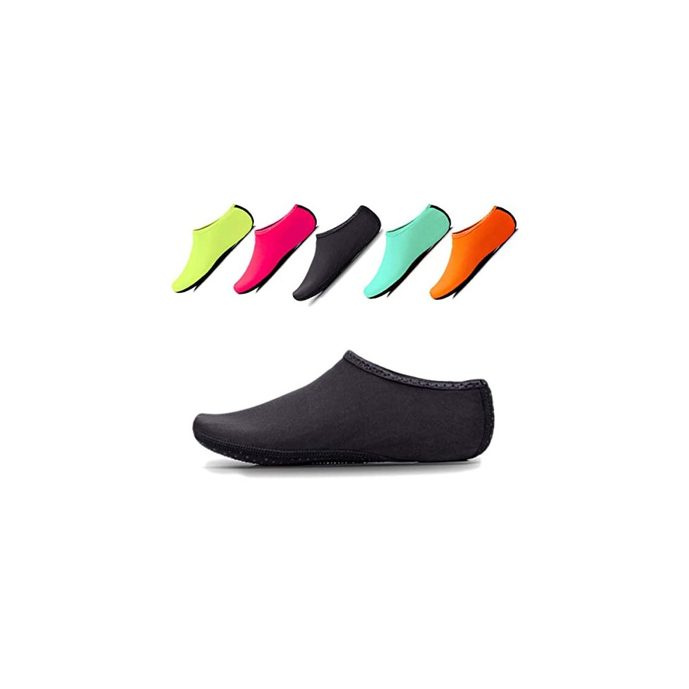 Men Water Shoes Women Diving Socks Lightweigt Aqua Socks for Beach Yoga Swim Pool Diving Black 565 UK
