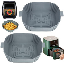 Silicone Air Fryer Liner 2PCS Square Air Fryer Liner 8 inch Reusable Air Fryer Accessories Air Fryer Silicone Pot for COSORI Ninja and Tower Tefal Air